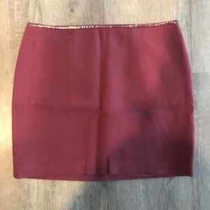 WHBM garnet patent trim boot skirt size 12